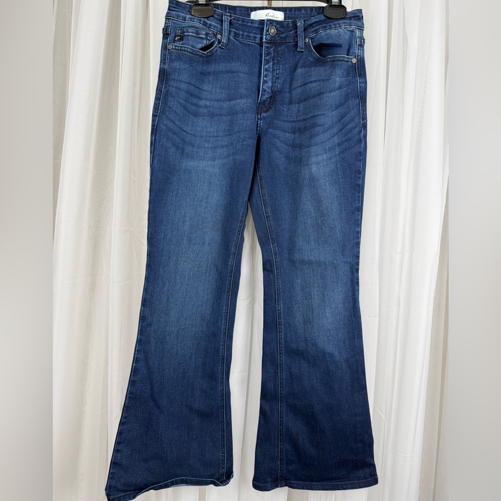 KanCan Jeans 11/29 Flare Leg Stretch Mid Rise Dark Wash Denim